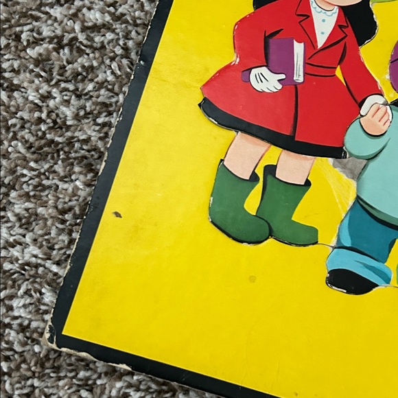Vintage Whitman Frame 50s Tray Pre-School Picture Puzzle -Crosswalk - Picture 7 of 14
